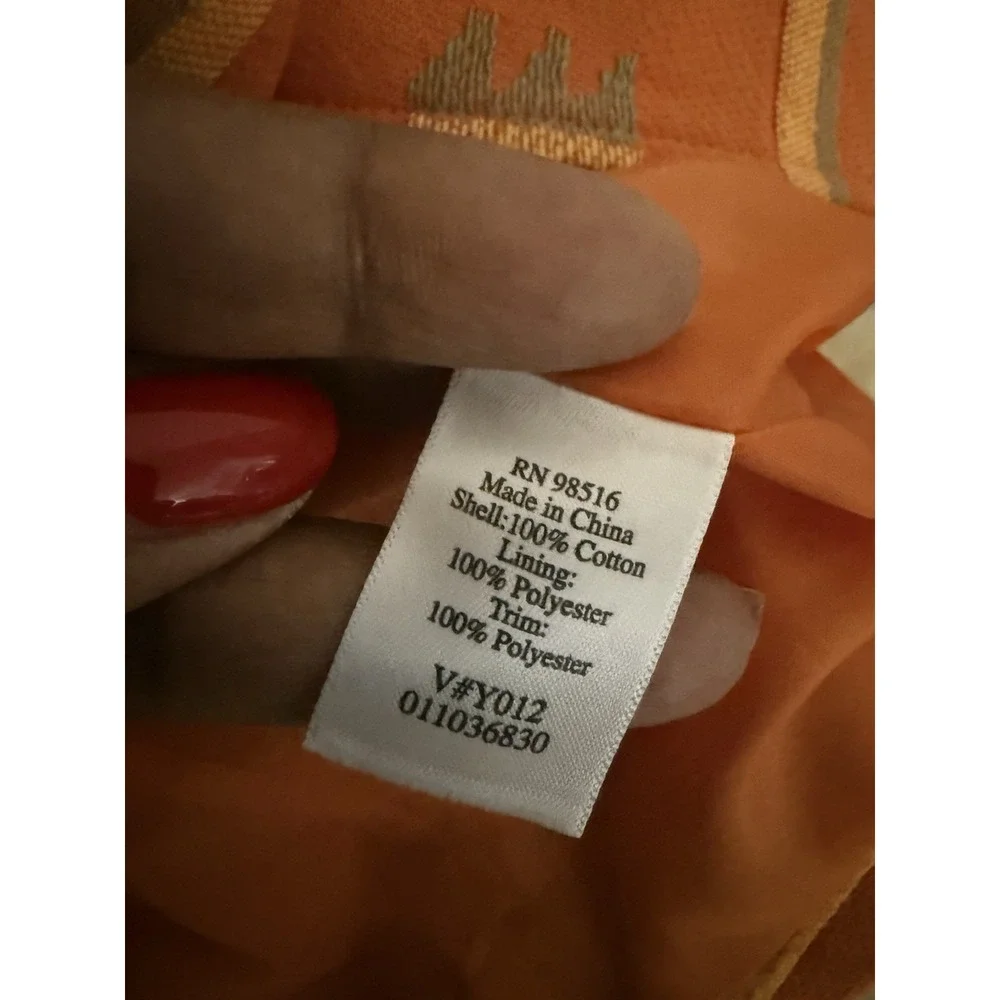 Coldwater Creek Southwestern Aztec Blazer Jacket 10 Coat Coral Orange Gray Lined
